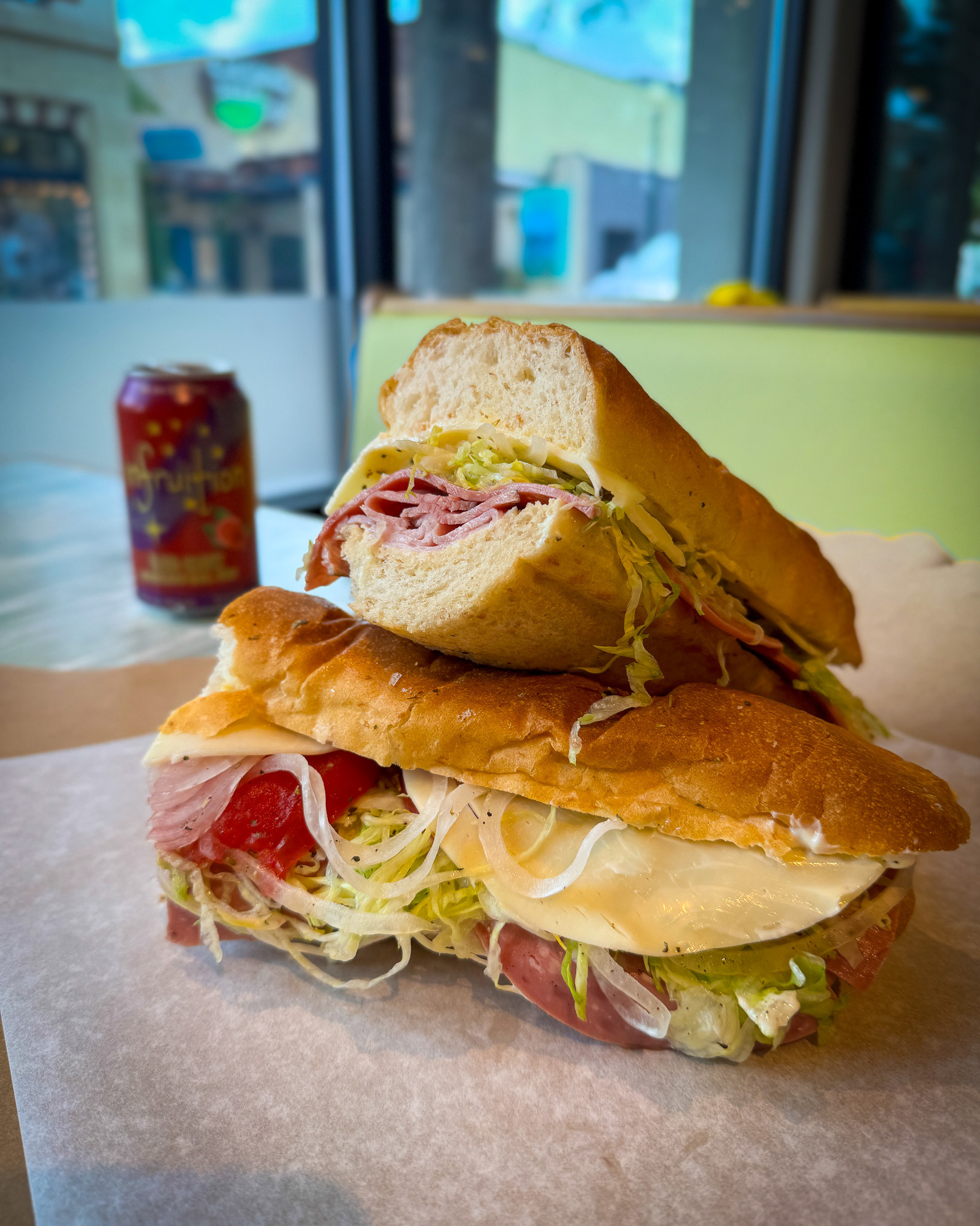 Fresh handcrafted deli sandwich at Asheville Forager